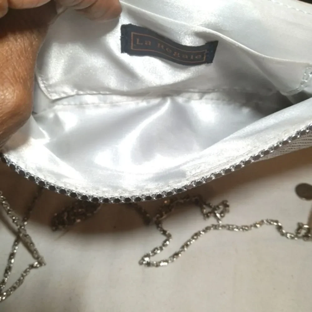 Vintage Metal Mesh Evening Clutch Bag With Chain Link Strap